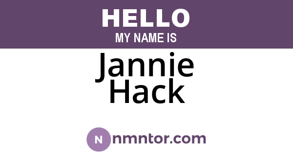 Jannie Hack