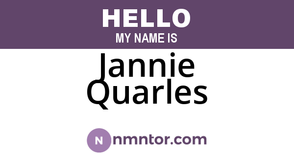 Jannie Quarles