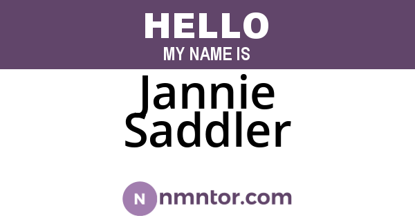 Jannie Saddler