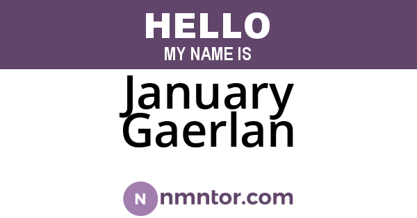 January Gaerlan