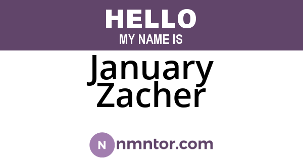 January Zacher