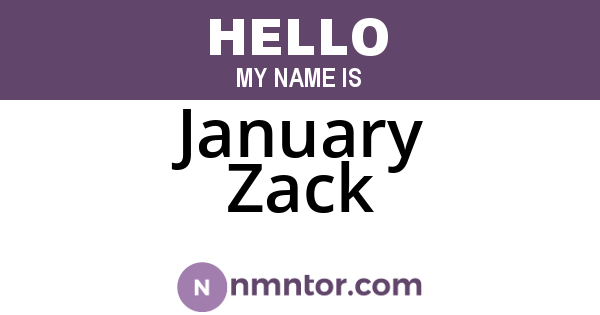 January Zack
