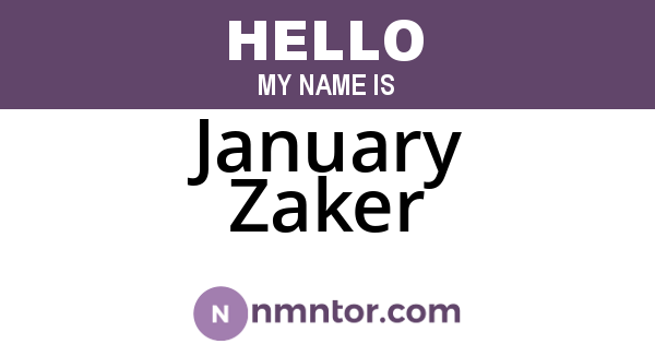 January Zaker