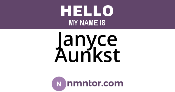 Janyce Aunkst