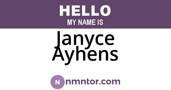Janyce Ayhens