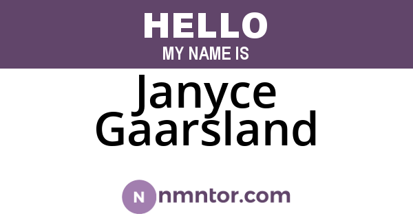 Janyce Gaarsland