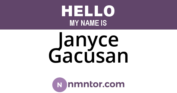Janyce Gacusan