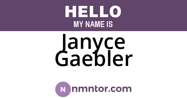 Janyce Gaebler