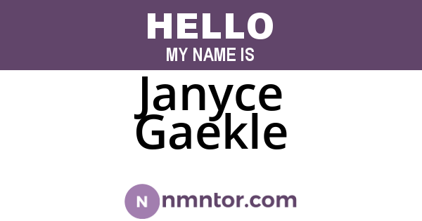 Janyce Gaekle