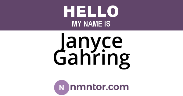 Janyce Gahring