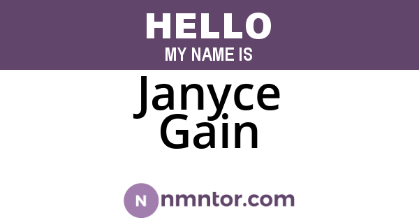 Janyce Gain