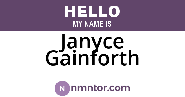 Janyce Gainforth