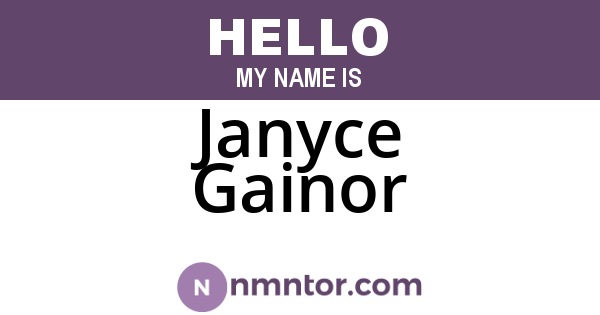 Janyce Gainor