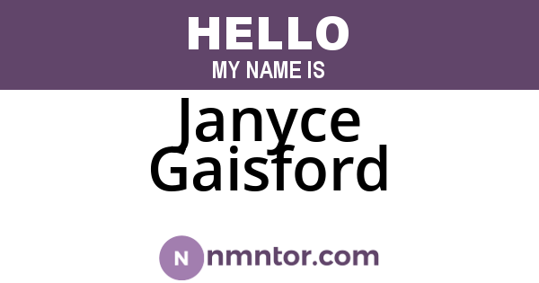 Janyce Gaisford