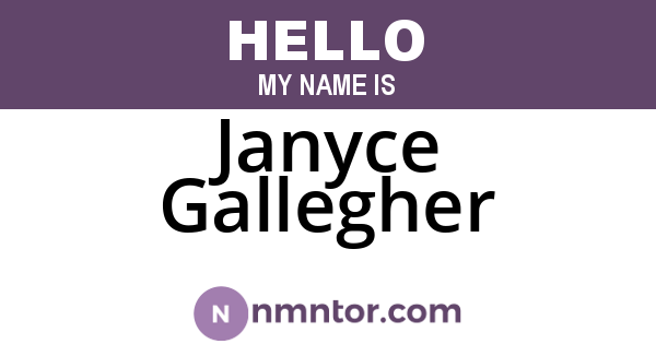 Janyce Gallegher