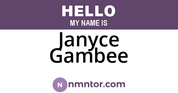 Janyce Gambee