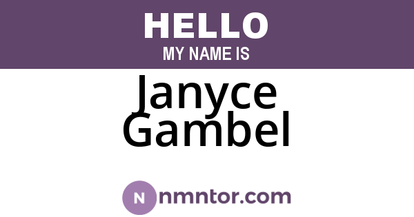 Janyce Gambel