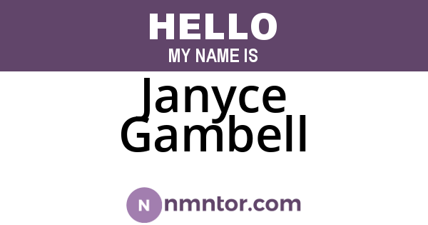 Janyce Gambell