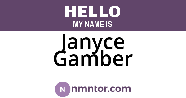 Janyce Gamber