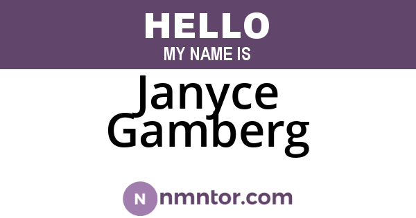 Janyce Gamberg