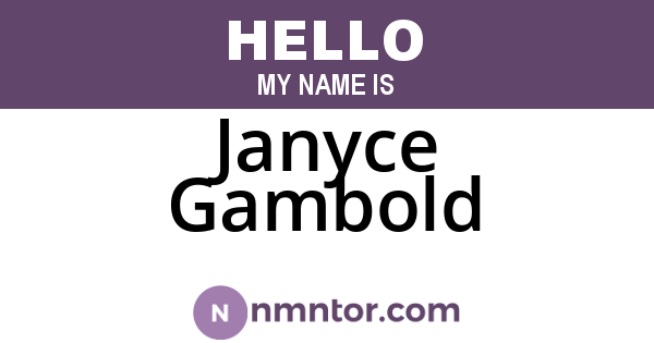 Janyce Gambold