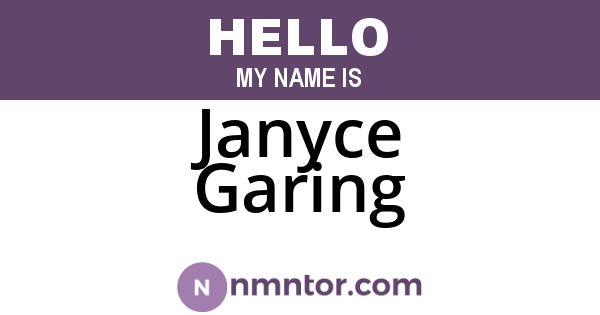 Janyce Garing