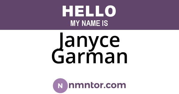 Janyce Garman