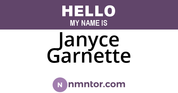 Janyce Garnette