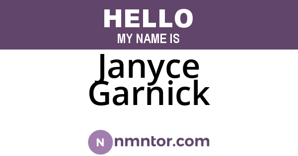 Janyce Garnick