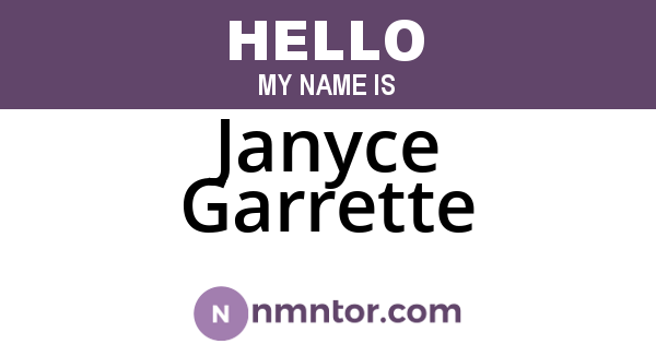 Janyce Garrette