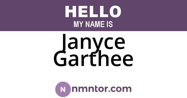 Janyce Garthee