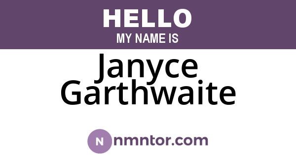 Janyce Garthwaite
