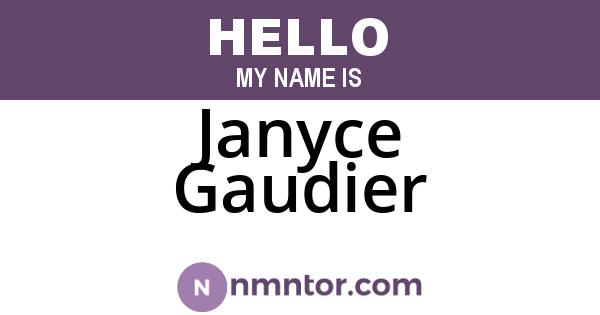 Janyce Gaudier