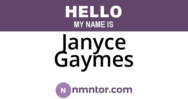 Janyce Gaymes