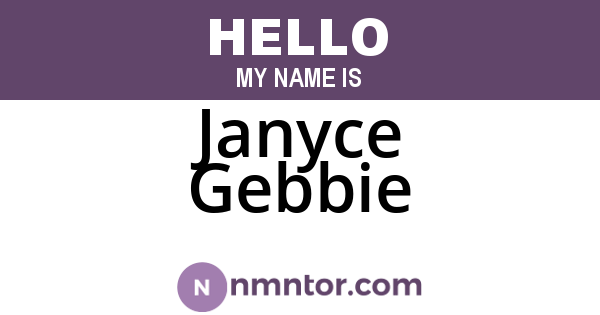 Janyce Gebbie