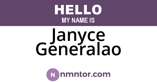 Janyce Generalao