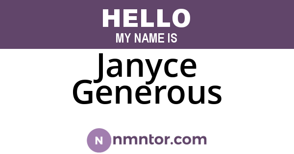 Janyce Generous