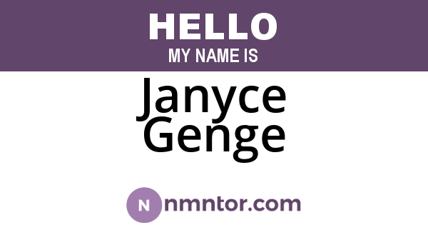 Janyce Genge