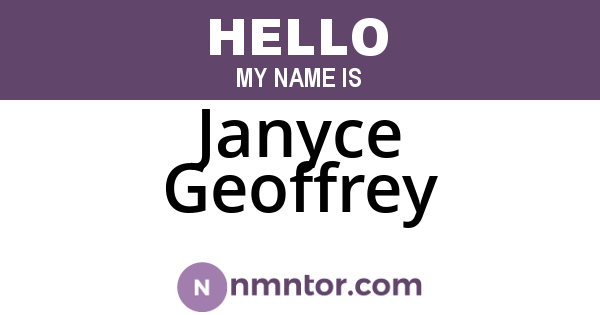 Janyce Geoffrey