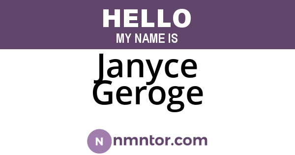 Janyce Geroge