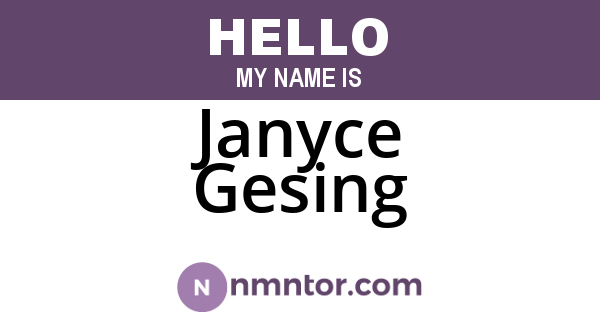 Janyce Gesing