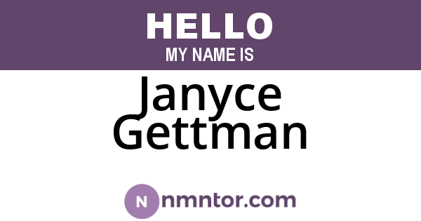 Janyce Gettman