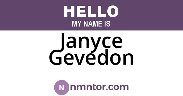 Janyce Gevedon