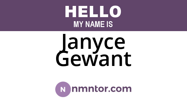Janyce Gewant