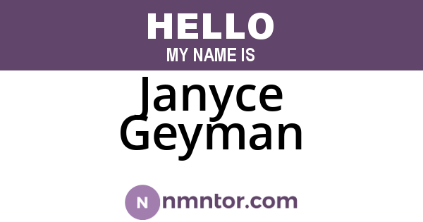 Janyce Geyman