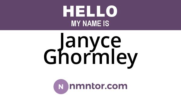 Janyce Ghormley