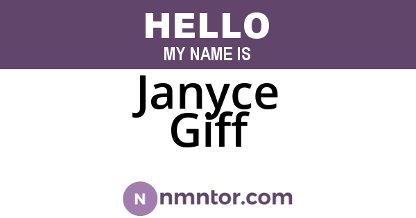 Janyce Giff