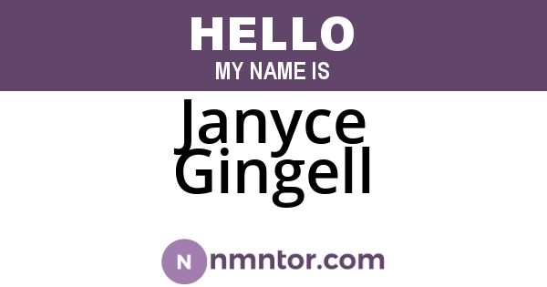Janyce Gingell