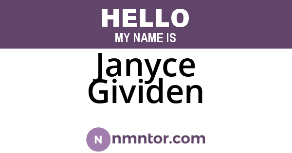 Janyce Gividen