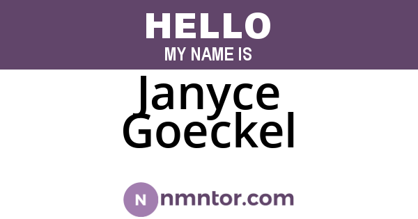 Janyce Goeckel